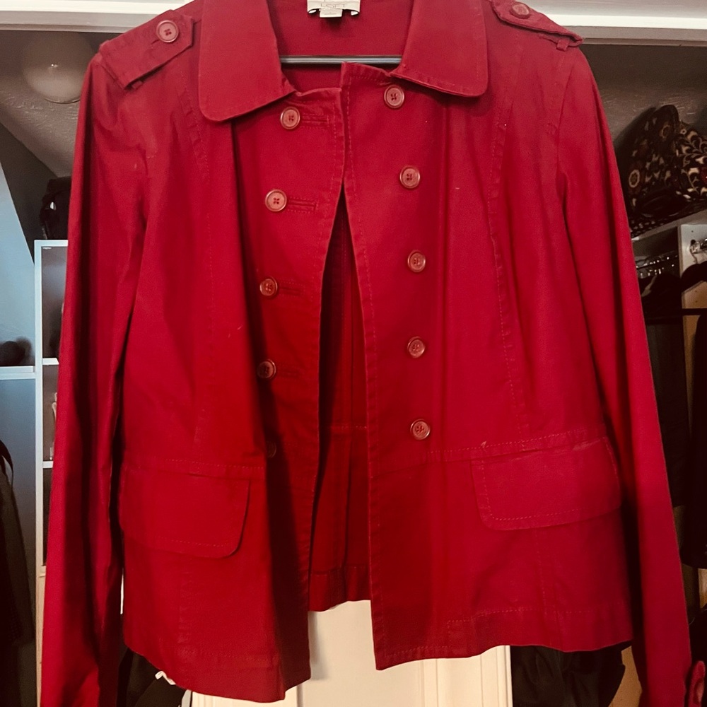LOFT Red Jacket/Blazer